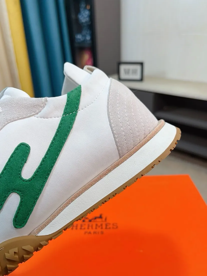 Men's shoes 💰480🌸🌸[HERMES] Hermès sneakers, the upper is made of calfskin and suede, imported materials, full of texture, the lightweight sole is decorated with contrasting patterns, creating a versatile fashion style. Size: 38-44, 45 customized